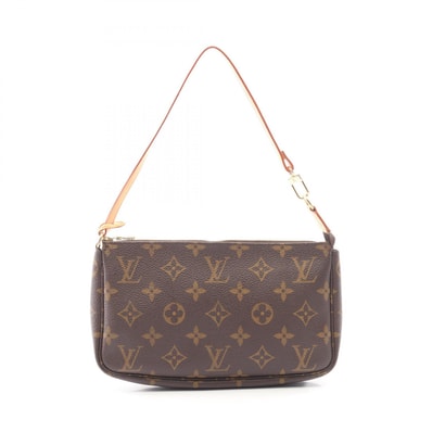 ルイ・ヴィトン LOUIS VUITTON ポシェットアクセソワール ハンドバッグ バッグ PVCコーティングキャンバス レザー モノグラム レディース ブラウン系 M51980 【中古】