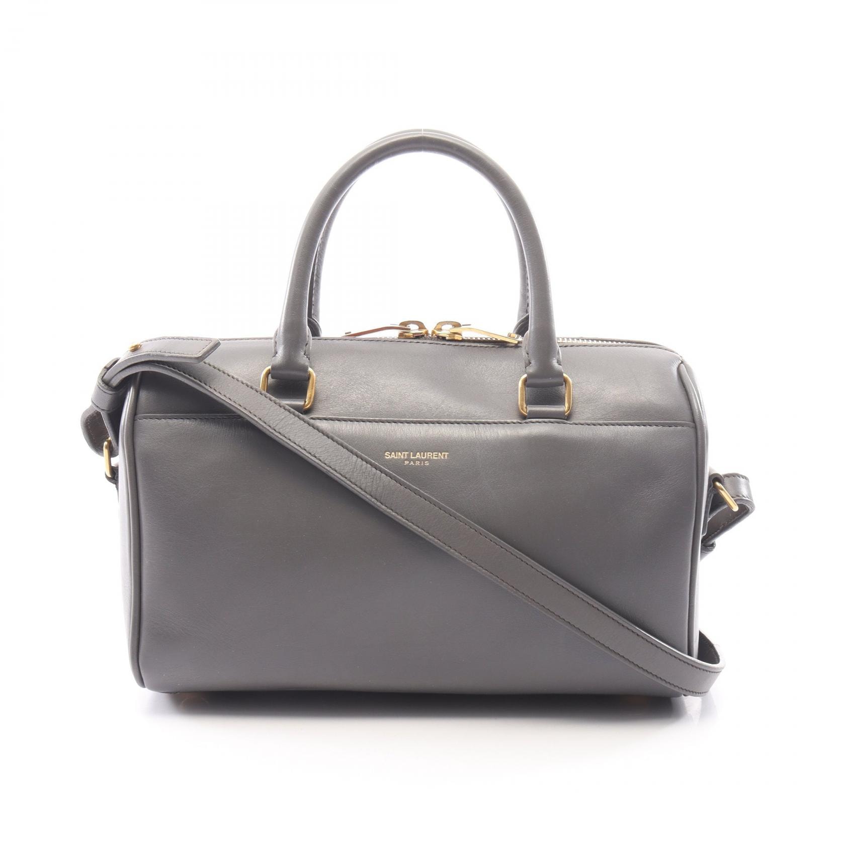 サンローランパリ SAINT LAURENT PARIS ベイビーダッフル 2WAY ハンドバッグ バッグ レザー レディース グレー系 330958 【中古】