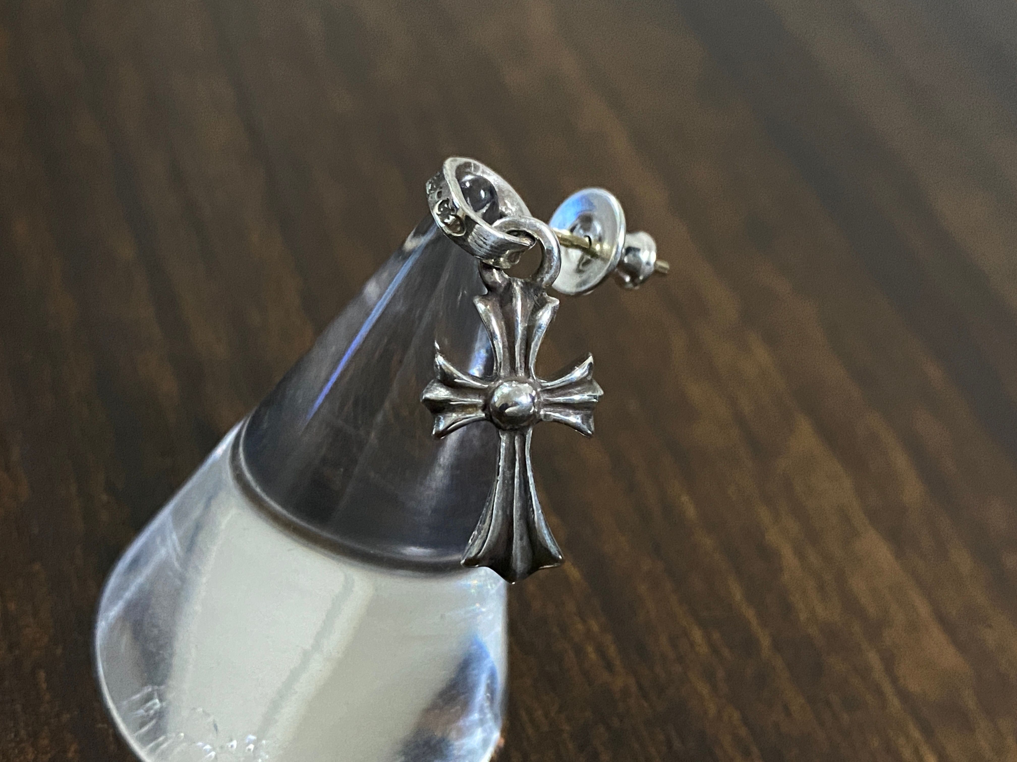 Chrome Hearts CH Cross Baby Fat Earrings "Silver"