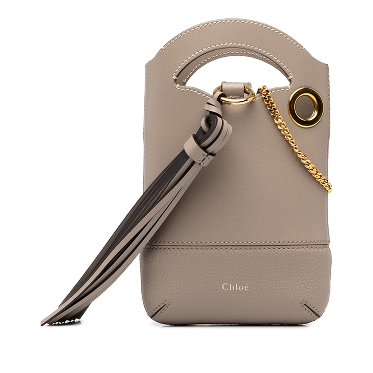クロエ ウォルデン ハンドバッグ 2WAY チェーン ショルダーバッグ グレージュ レザー レディース Chloe 中古