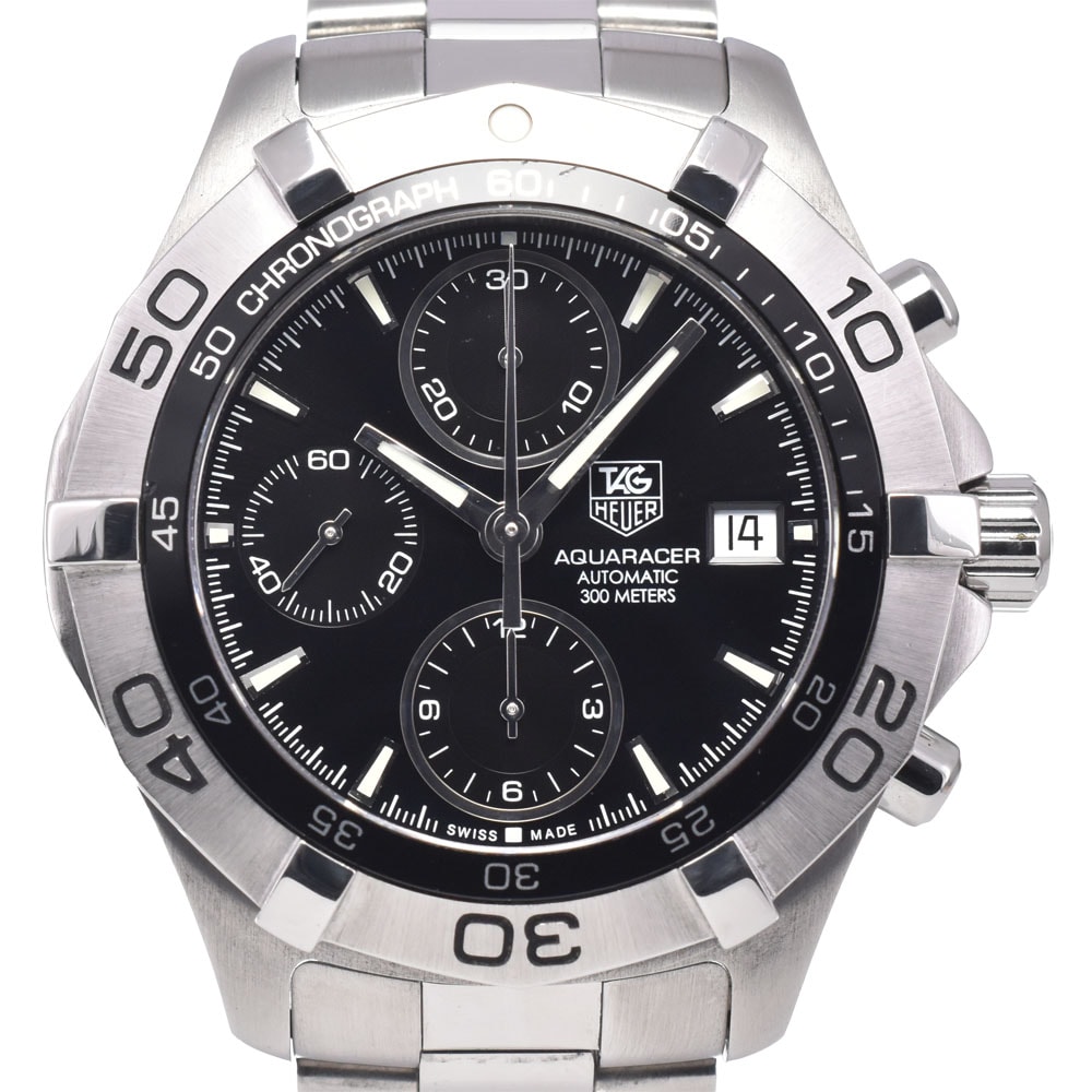タグホイヤー TAG HEUER CAF2110 アクアレーサー クロノグラフ ブラック 自動巻き メンズ 良品 腕時計 R#149125