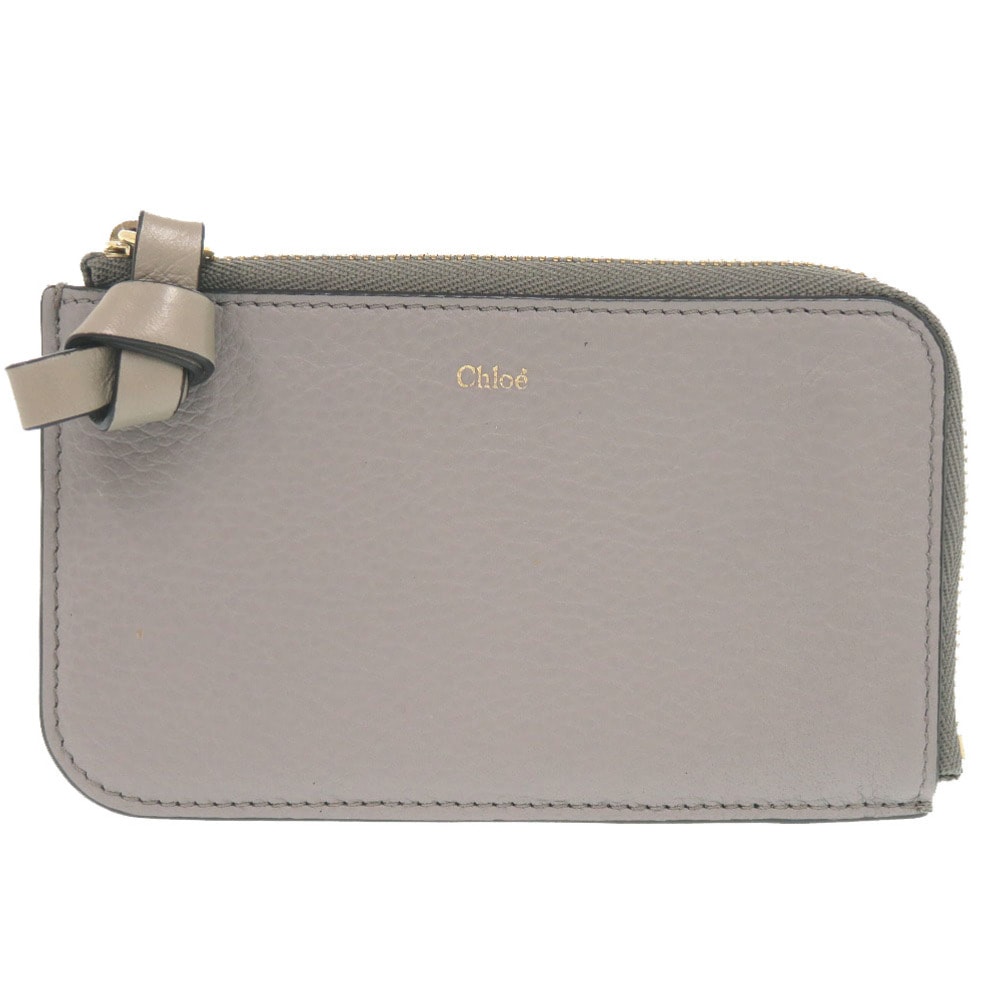 クロエ フラグメントケース レザー グレー カードケー