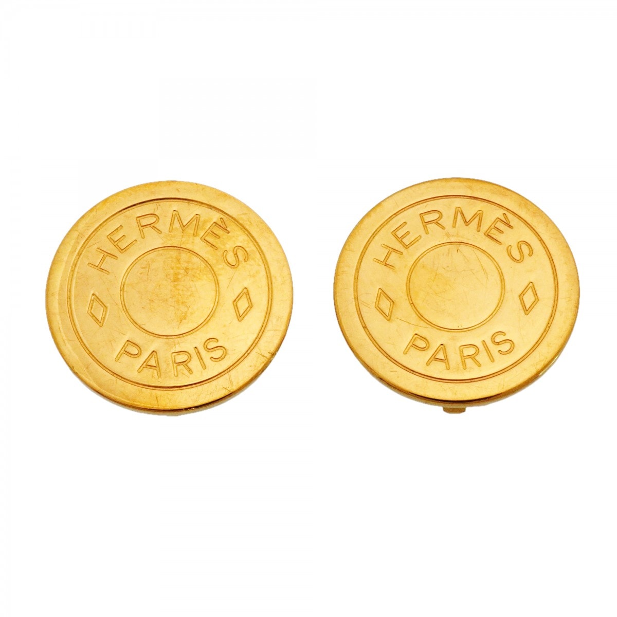 【6jdb0947】エルメス イヤリング セリエ GPメッキ ゴールド【中古】レディース