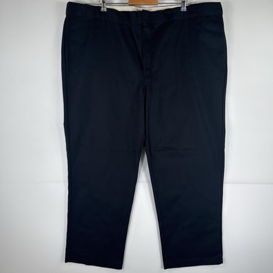 古着 ディッキーズ Dickies ワークパンツ ストレート 作業着 大きいサイズ 874 オリジナルフィット ワンポイント w52 L30 ブラック メンズ
