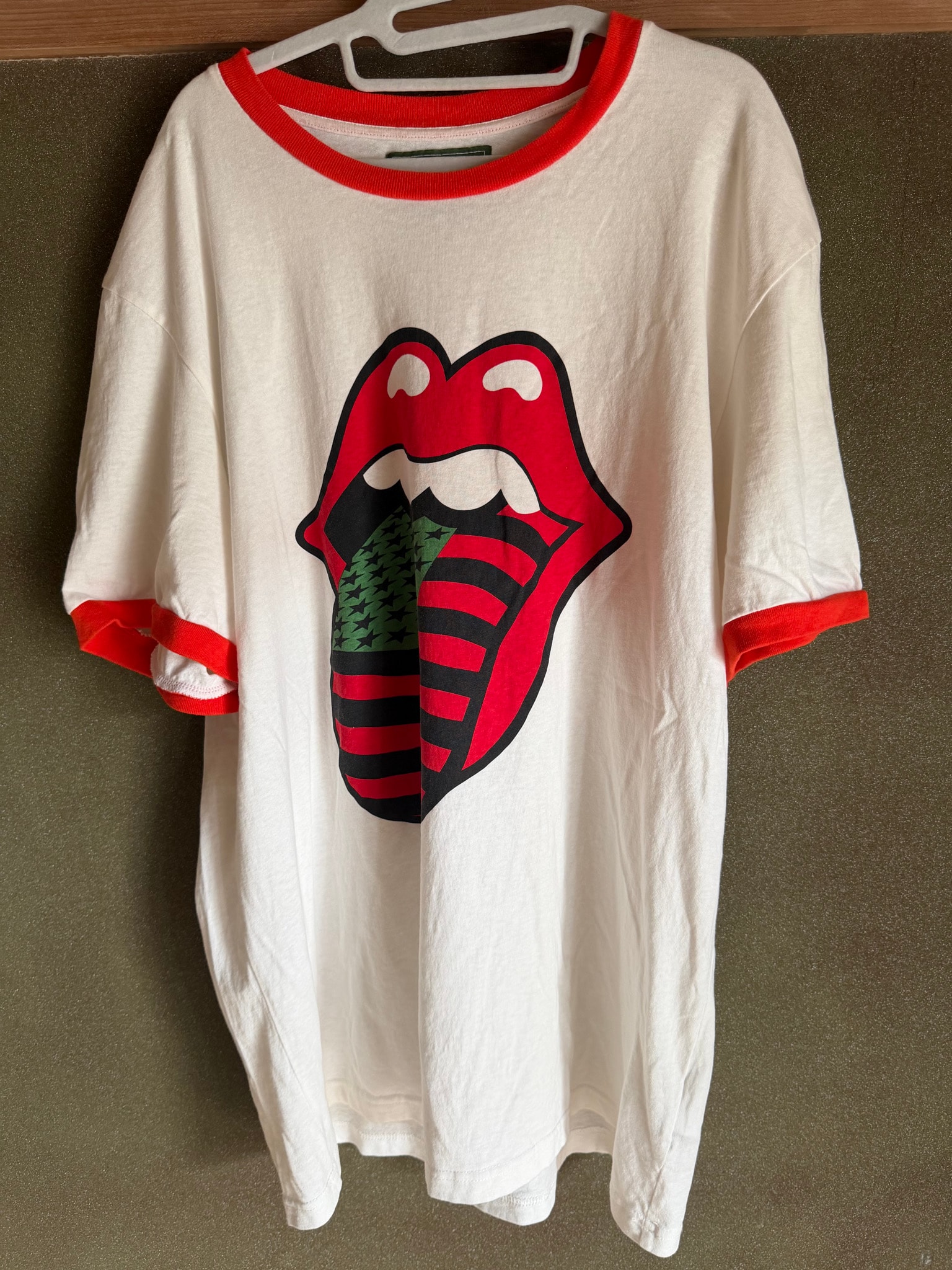DENIM TEARS Rolling Stones Ringer Tee "White"