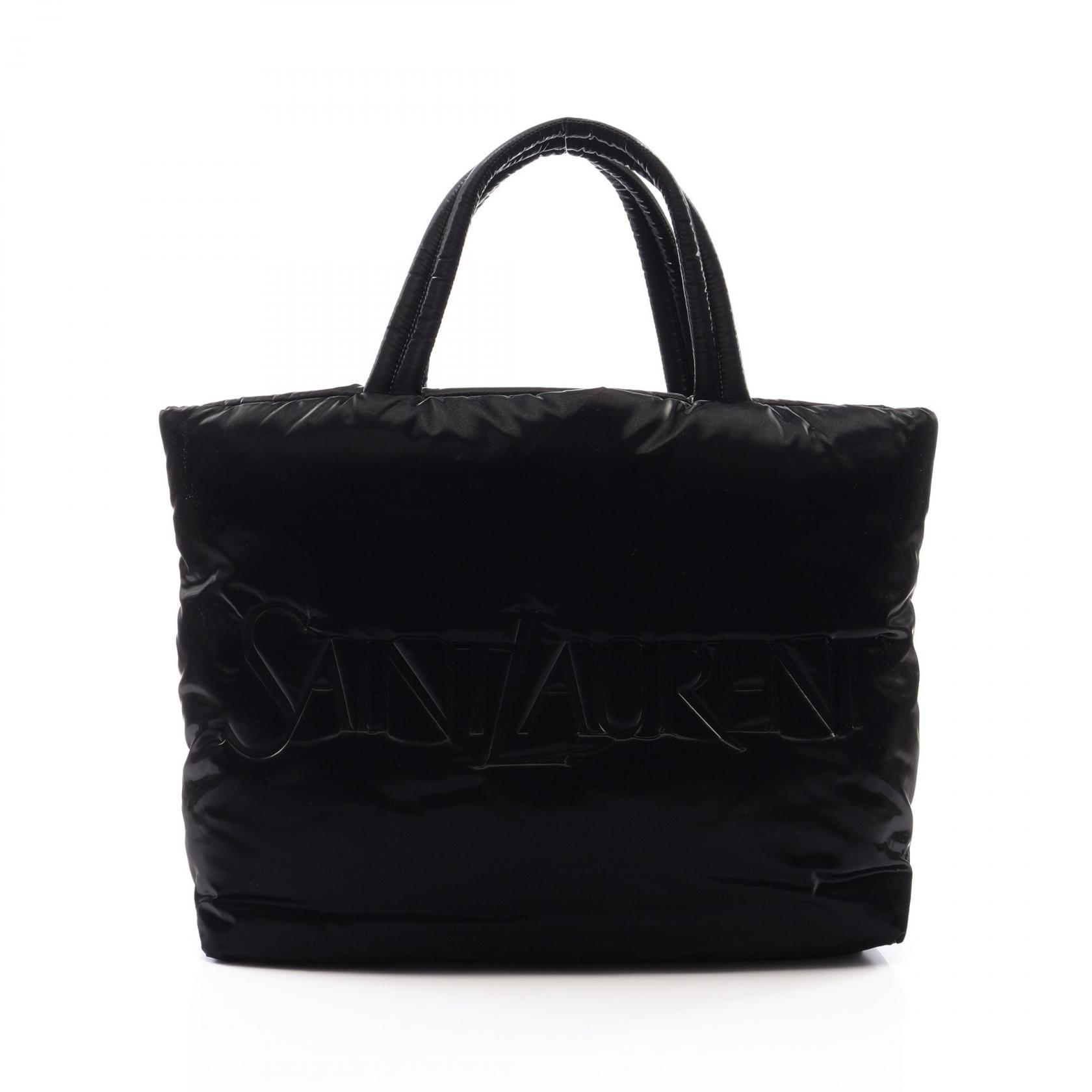 サンローランパリ SAINT LAURENT PARIS ワイド パファー トートバッグ バッグ ナイロン メンズ ブラック系 756269 【中古】