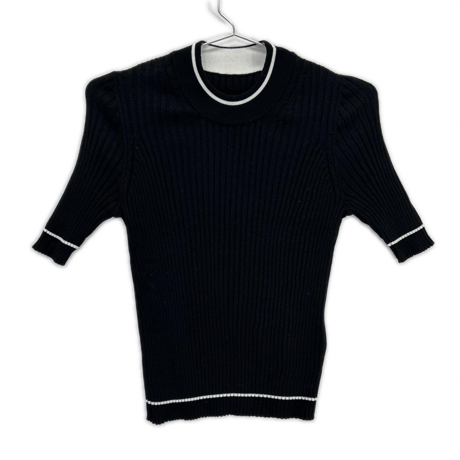 メゾンマルジェラ S51HA0931 ブラック リブニット XS