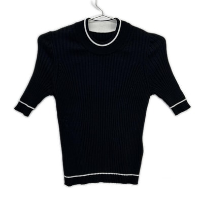 メゾンマルジェラ S51HA0931 ブラック リブニット XS