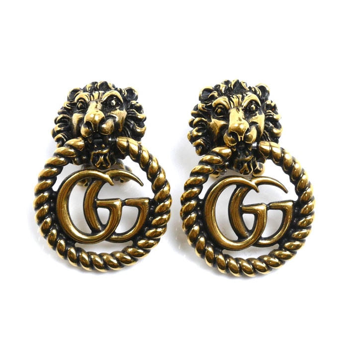 GUCCI グッチ GP ライオンヘッド イヤリング 35.8g レディース【中古】【美品】
