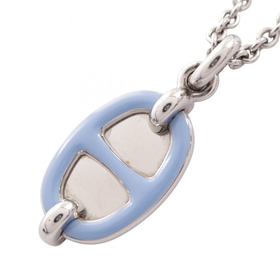 エルメス HERMES シェーヌダンクル ミニマイヨンPM ネックレス ジュエリー メタル レディース シルバー系 / ブルー系 【中古】