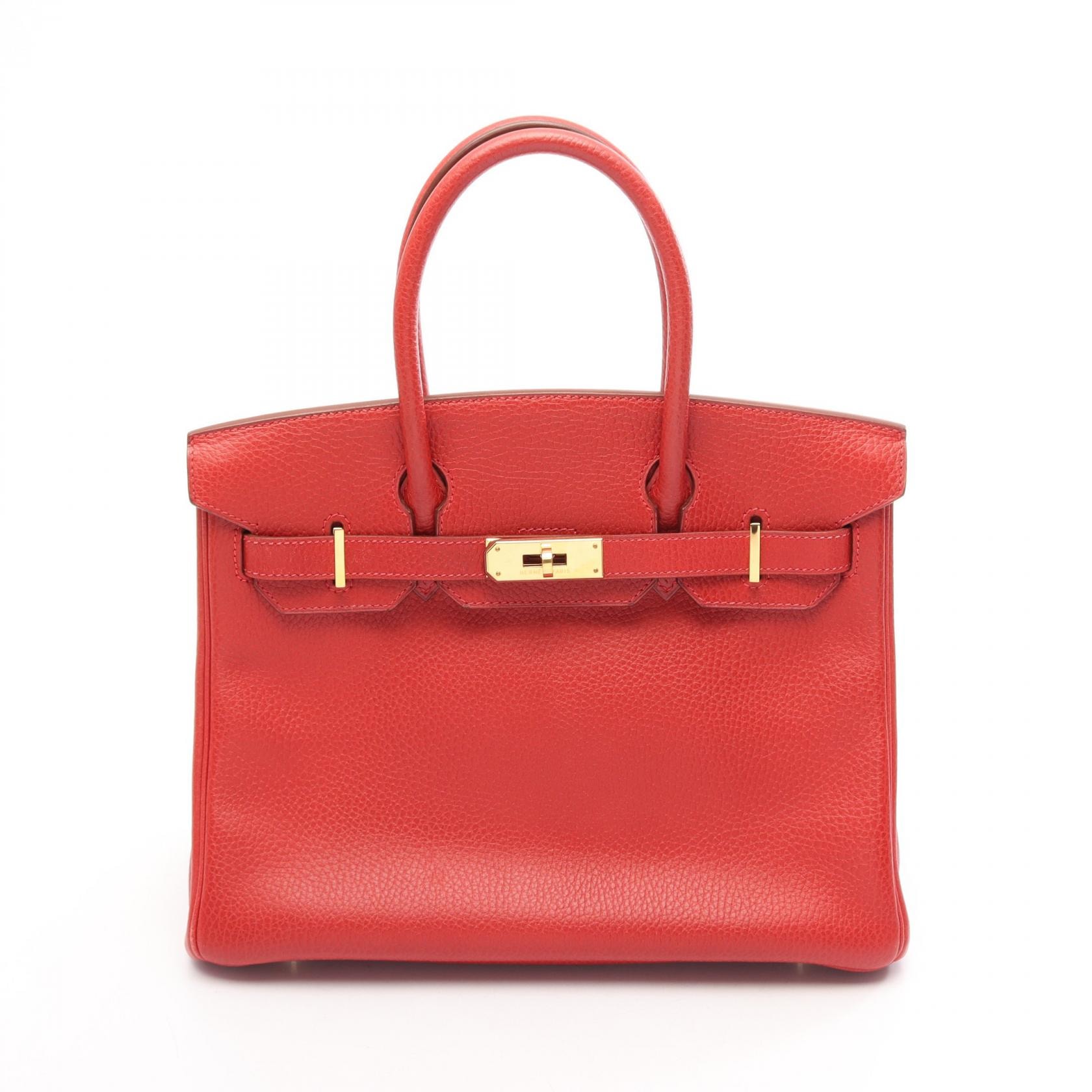エルメス HERMES バーキン30 ルージュヴィフ ハンドバッグ バッグ レザー アルデンヌ ルージュヴィフ □E刻印(2001年製造) レディース レッド系 【中古】