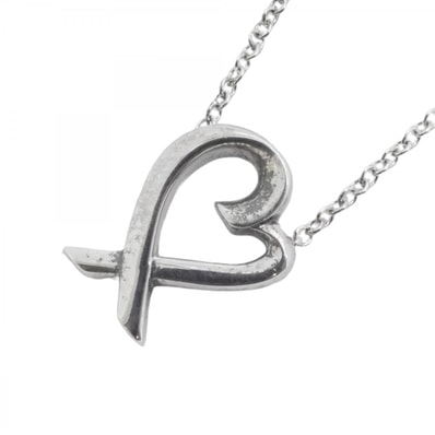 【6jcb0749】ティファニー ネックレス ラビングハート シルバー925【中古】レディース