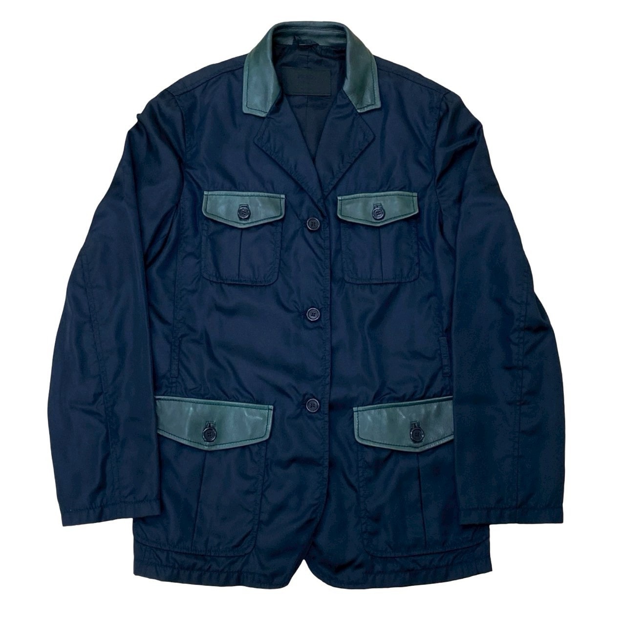 PRADA プラダ ナイロン レザー ブルゾン ネイビー
85447