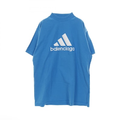 バレンシアガ BALENCIAGA BALENCIAGA × adidas インサイドアウト カットソー 衣料品 トップス コットン メンズ ブルー系 / ホワイト系 【中古】