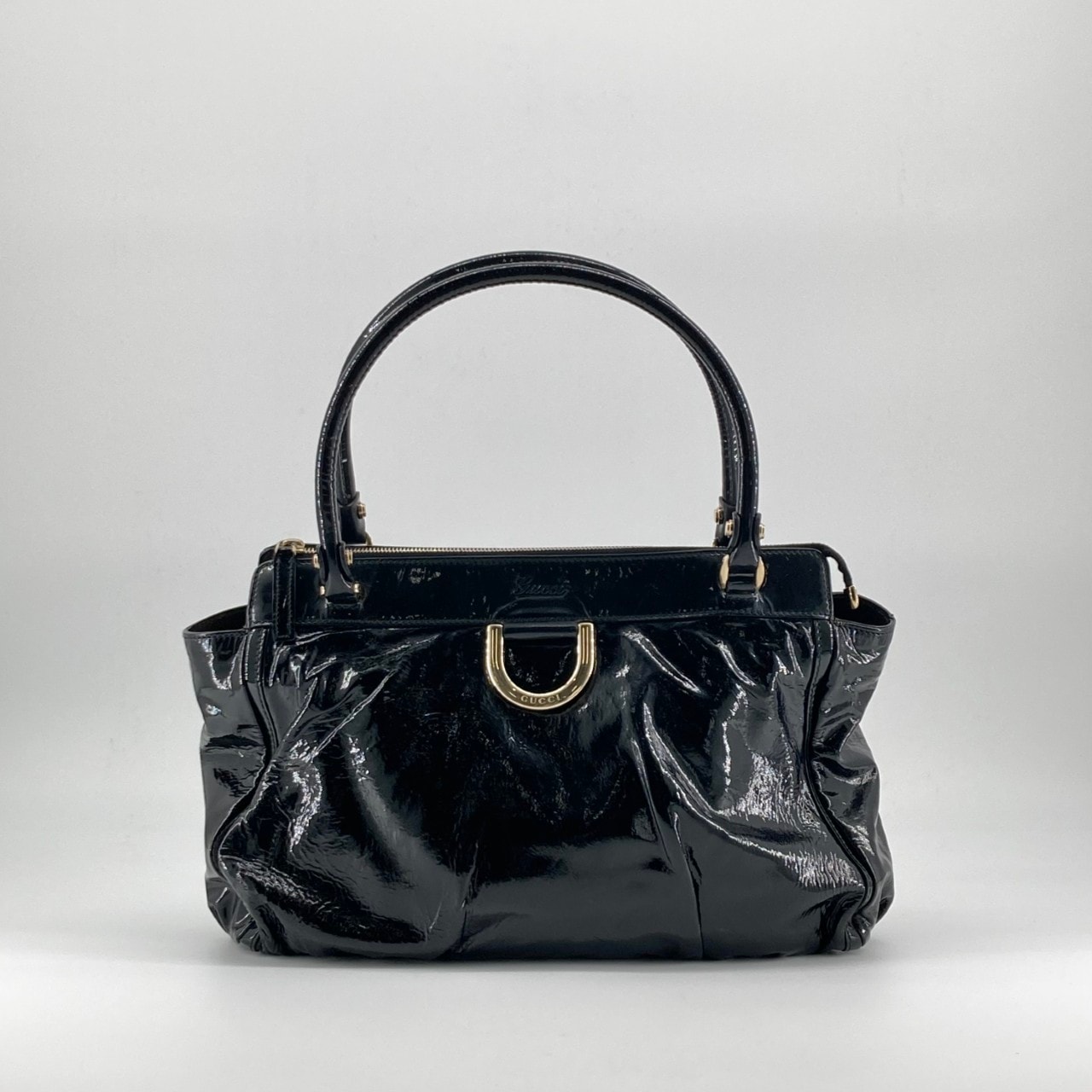 GUCCI(グッチ) アビー Dリング パテントレザー 189831 ハンドバッグ ブラック
