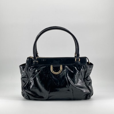 GUCCI(グッチ) アビー Dリング パテントレザー 189831 ハンドバッグ ブラック