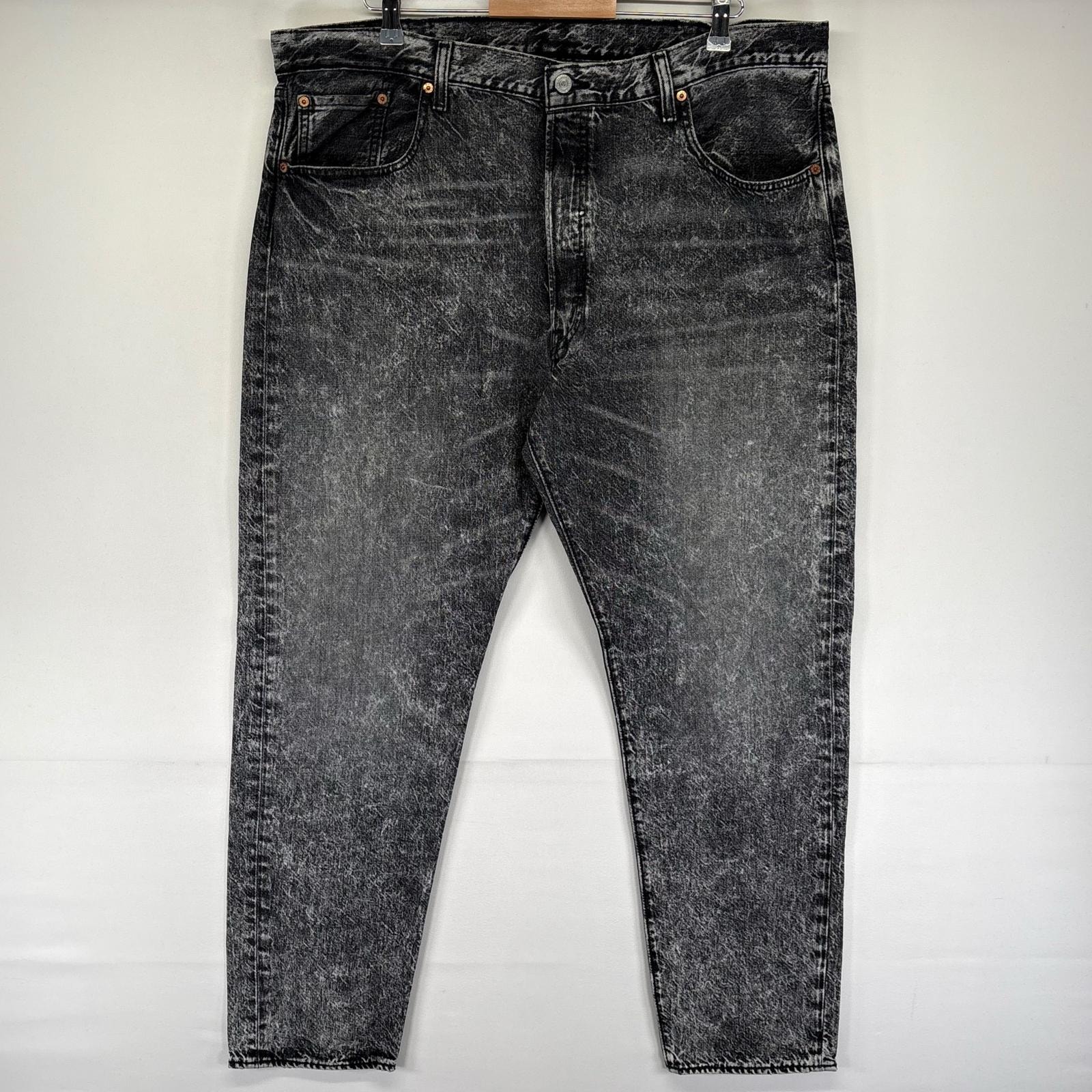 古着 リーバイス Levi's デニム パンツ 501CT テーパード ケミカルウォッシュ 先染め ジーンズ ジーパン W40 L32  ブラック系 メンズ