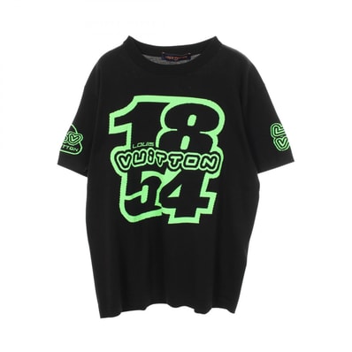 ルイ・ヴィトン LOUIS VUITTON グラフィックニット クルーネック 半袖Tシャツ 衣料品 トップス コットン ナイロン メンズ ブラック系 / グリーン系 【中古】