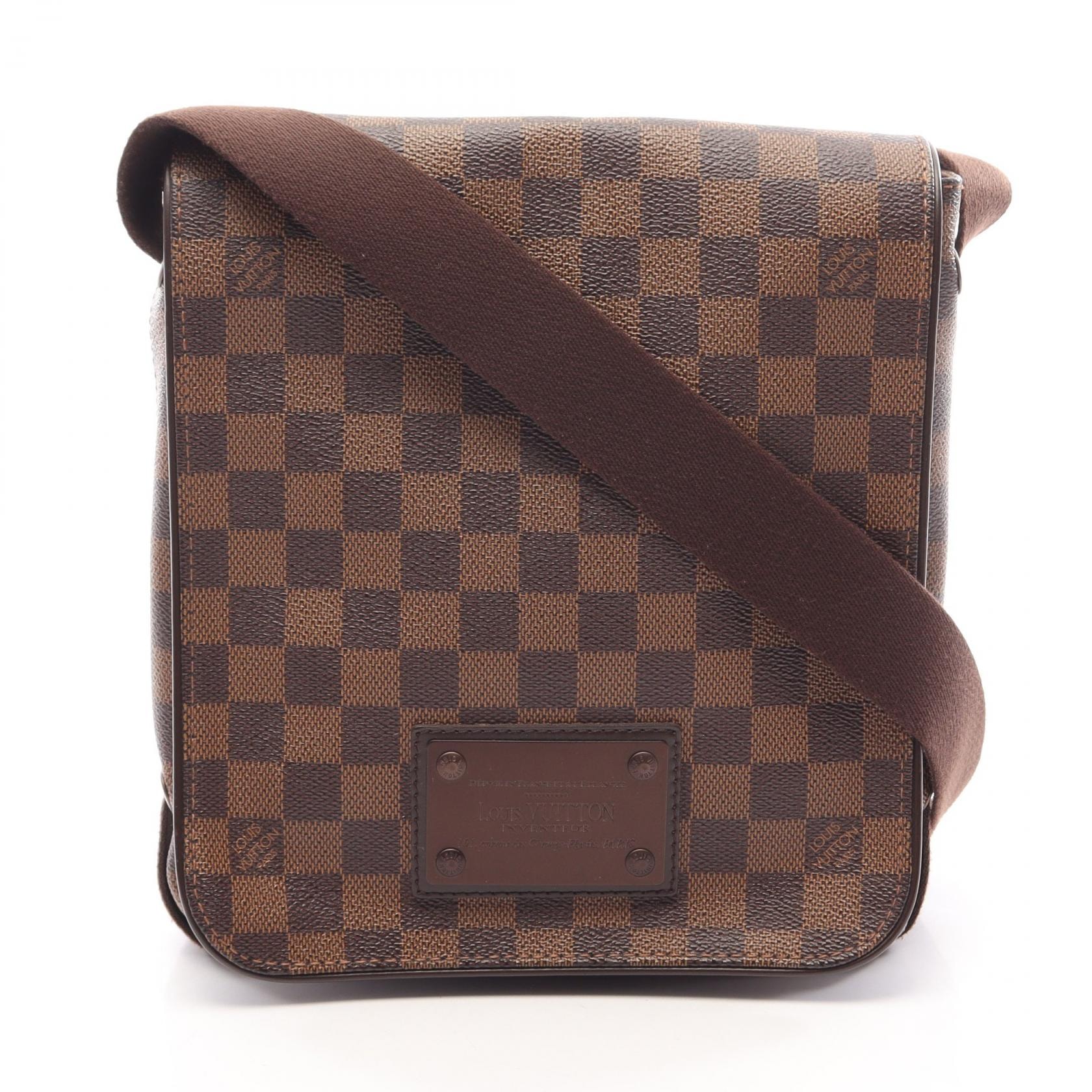 ルイ・ヴィトン LOUIS VUITTON ブルックリンPM ショルダーバッグ バッグ PVCコーティングキャンバス レザー ダミエ エベヌ メンズ レディース ブラウン系 N51210 【中古】