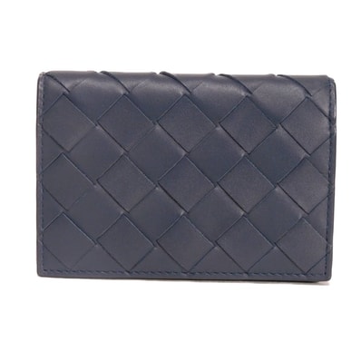 BOTTEGAVENETA ボッテガヴェネタ ビジネスカードホルダー カーキ ダークブルー ダークグリーン バイカラー スナップボタン コンパートメント パスケース 名刺入れ RFID ICチップ マキシ イントレチャート ネイビー カードケース 814657