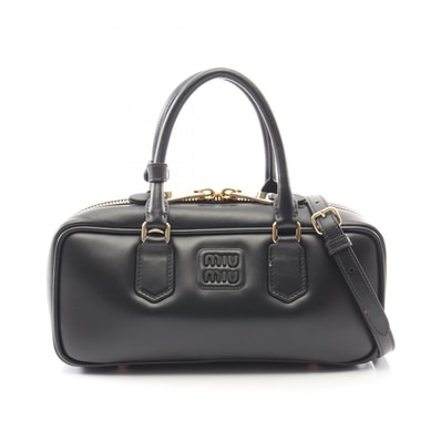 ミュウ ミュウ Miu Miu アルカディ ハンドバッグ バッグ レザー レディース ブラック系 5BB148ACR3F0002 【新品】