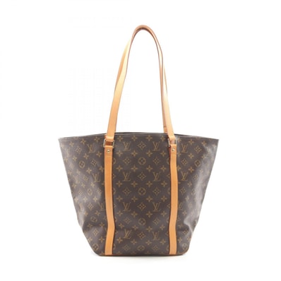 ルイ・ヴィトン LOUIS VUITTON サックショッピング トートバッグ バッグ PVCコーティングキャンバス レザー モノグラム レディース ブラウン系 M51108 【中古】