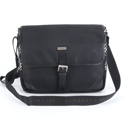 ■美品 バーバリー チェックショルダーバッグ レザー×ナイロン