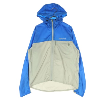 MARMOT マーモット ワンポイントロゴ 長袖 ウインドブレーカー S ブルー