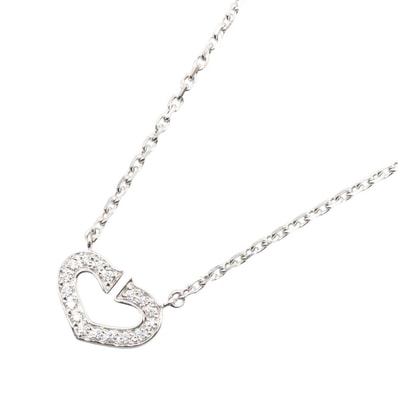 カルティエ CARTIER Cハート ダイヤ ネックレス ネックレス ジュエリー K18WG(ホワイトゴールド) ダイヤモンド レディース シルバー系 / クリア系 【中古】