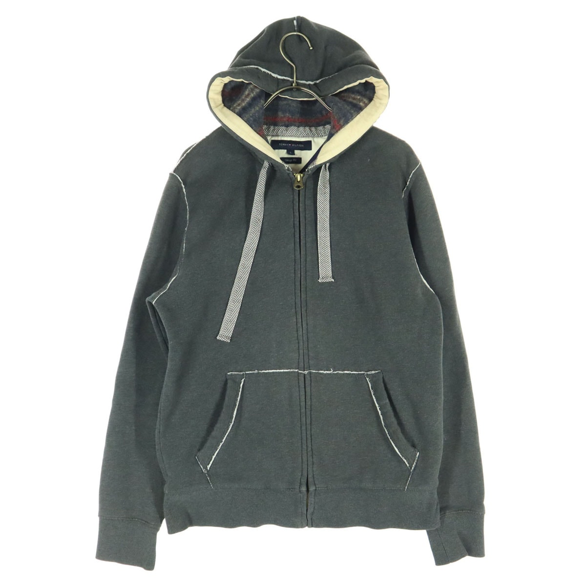 TOMMY HILFIGER トミーヒルフィガー ジップパーカー L グレー RN#77806