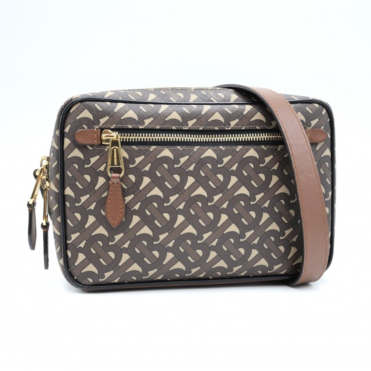 BURBERRY(バーバリー)モノグラム Eキャンバス カメラバッグ ショルダーバッグ ブラウン ゴールド金具 レディース ITSAMSRL3335CAM【中古】