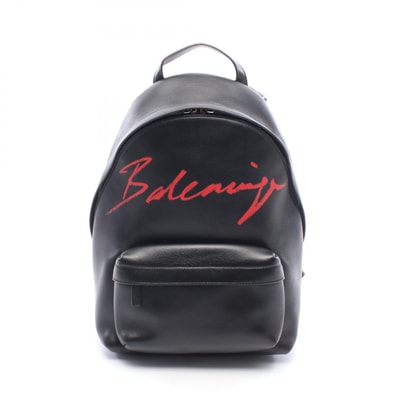 バレンシアガ BALENCIAGA EVERYDAY BACKPACK エブリデイ リュックサック バックパック バッグ レザー レディース ブラック系 / レッド系 552379 【中古】