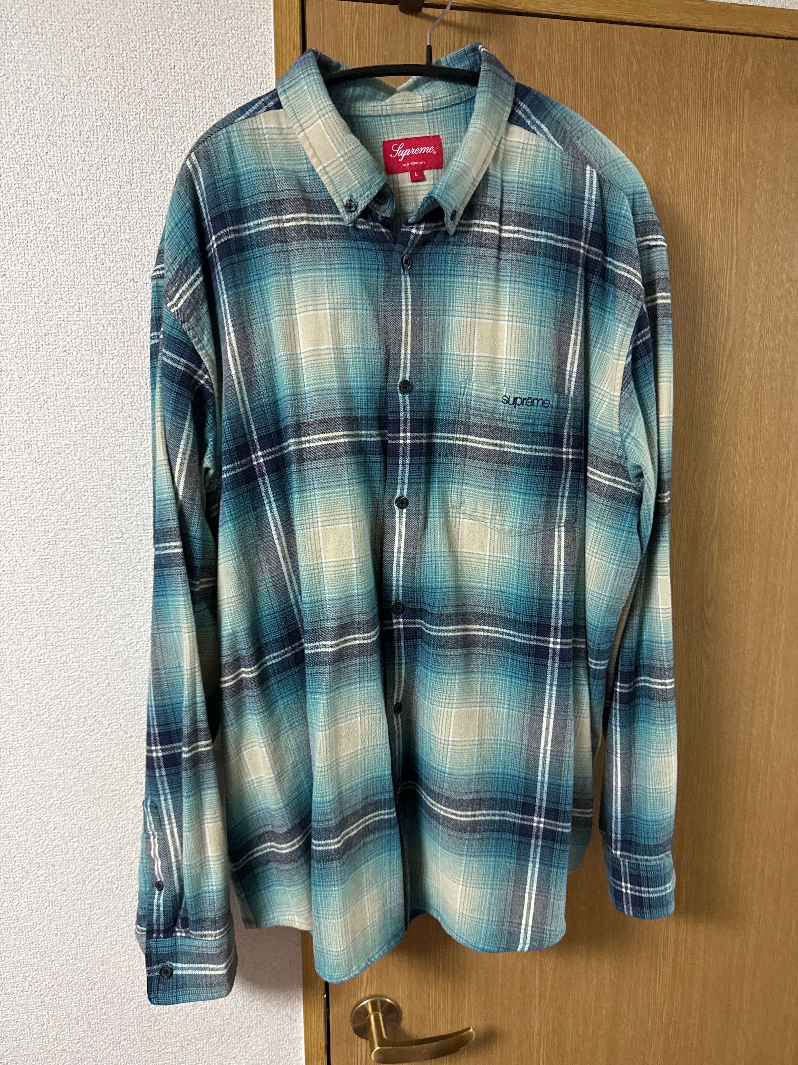 Supreme Shadow Plaid Flannel Shirt "Blue"