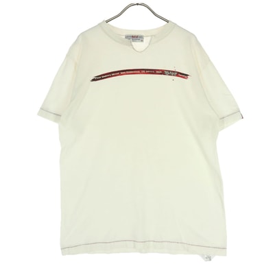 Levi's Red Tab リーバイスレッドタブ コットン プリント 半袖 キーネック Tシャツ M オフホワイト系