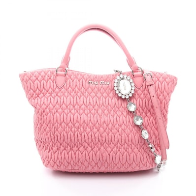 ミュウ ミュウ Miu Miu マテラッセ クリスタル 3WAY ハンドバッグ バッグ レザー レディース ピンク系 【中古】