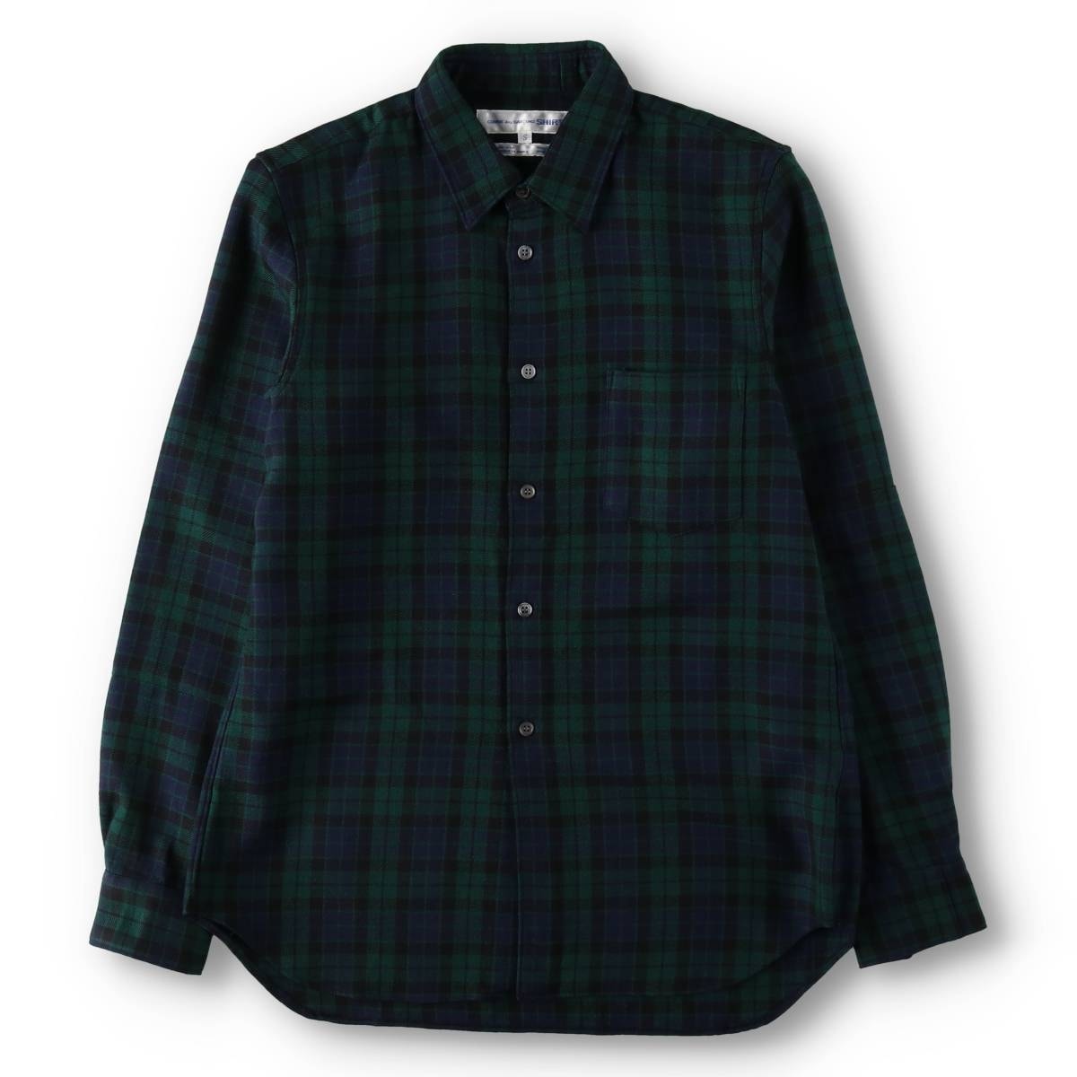 古着 コムデギャルソン COMME des GARCONS SHIRT チェック柄 ウールシャツ フランス製 メンズS相当/yaa000718
