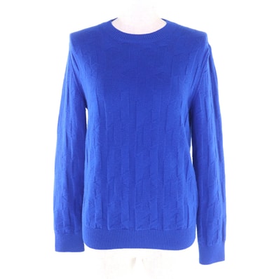 極美品 エルメス ニット ブルー レディース 38 4E2611D3