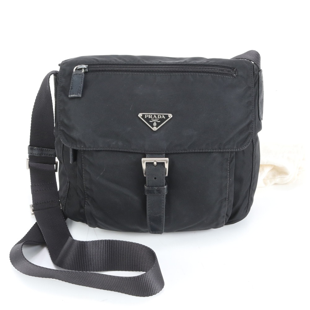 ■美品 プラダ テスート ナイロントライアングルロゴショルダーバッグ