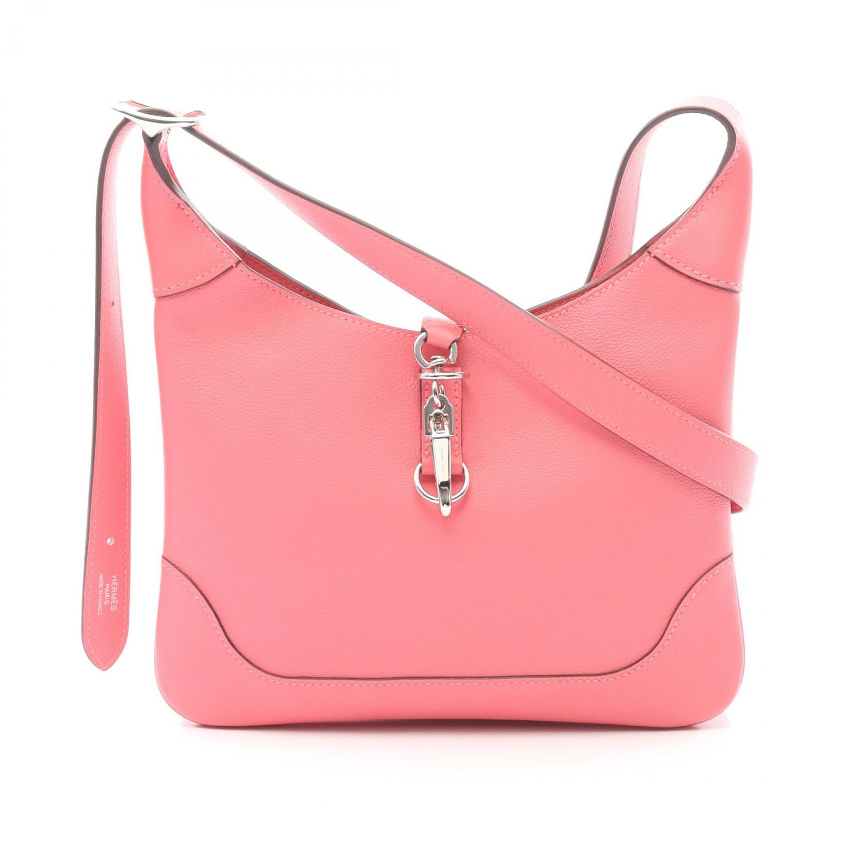 エルメス HERMES トリム24 デュオ ショルダーバッグ バッグ レザー エバーカラー エバーカラー ローズアザレ Y刻印(2020年製造) レディース ピンク系 H079218CK8W 【中古】