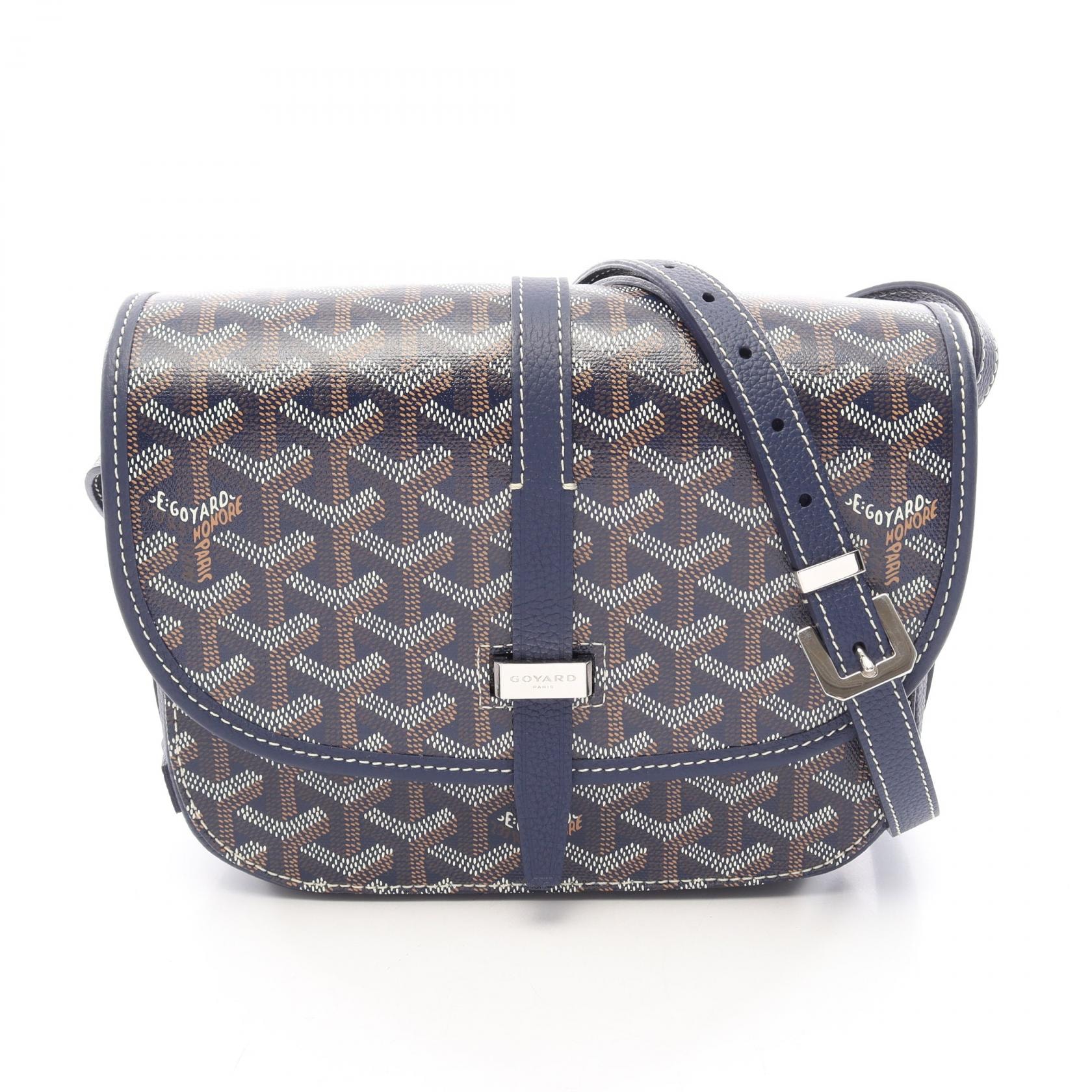 ゴヤール GOYARD ベルヴェデーレPM ショルダーバッグ バッグ PVCコーティングキャンバス レザー レディース ネイビー系 / マルチカラー BELVE3PMLTY12CG12P 【中古】
