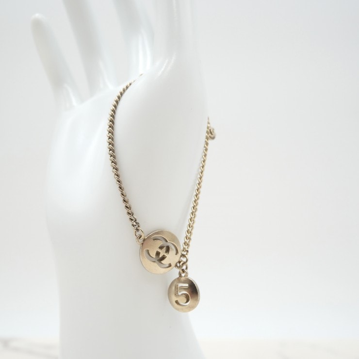 CHANEL(シャネル)ココマーク No.5 チャーム チェーンブレスレット ヴィンテージ ゴールドカラー レディース アクセサリー【中古】