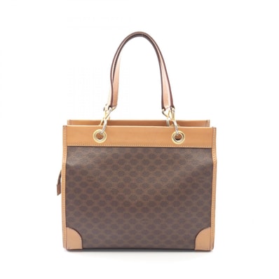 セリーヌ CELINE マカダム ハンドバッグ バッグ PVCコーティングキャンバス レザー レディース ブラウン系 【中古】