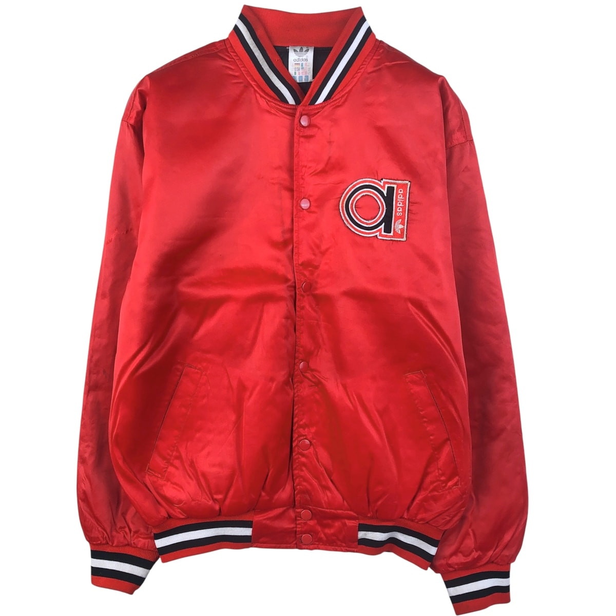 古着 80~90年代 アディダス adidas トレフォイルロゴ バックロゴ 中綿入り ナイロンスタジャン アワードジャケット バーシティジャケット メンズXL相当 ヴィンテージ/eaa609152