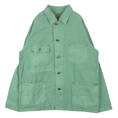 HUMAN MADE ヒューマンメイド GARMENT DYED COVERALL JACKET 刺繍 ガーメントダイ カバーオール ジャケット ライトグリーン系 XXL【中古】