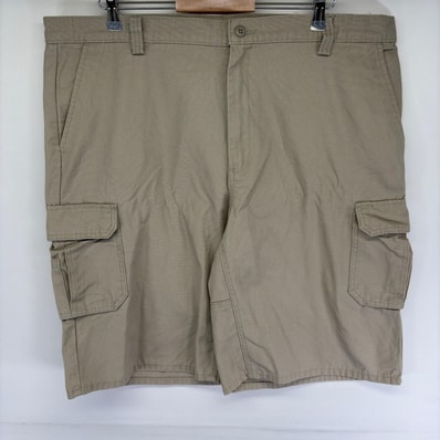 古着 ディッキーズ Dickies パンツ カーゴ ワーク ハーフ ショート ワンポイントロゴ ジッパーフライ w42 L12 ベージュ系 メンズ