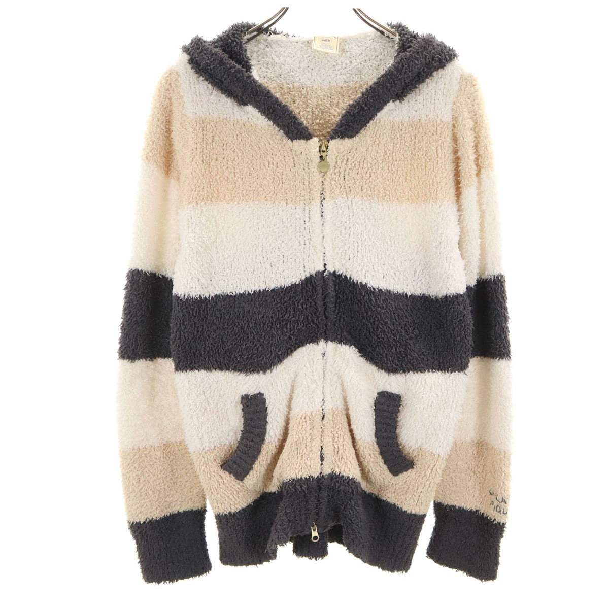 gelato pique ジェラートピケ ボーダー 長袖 ジップパーカー F ネイビー ルームウェア