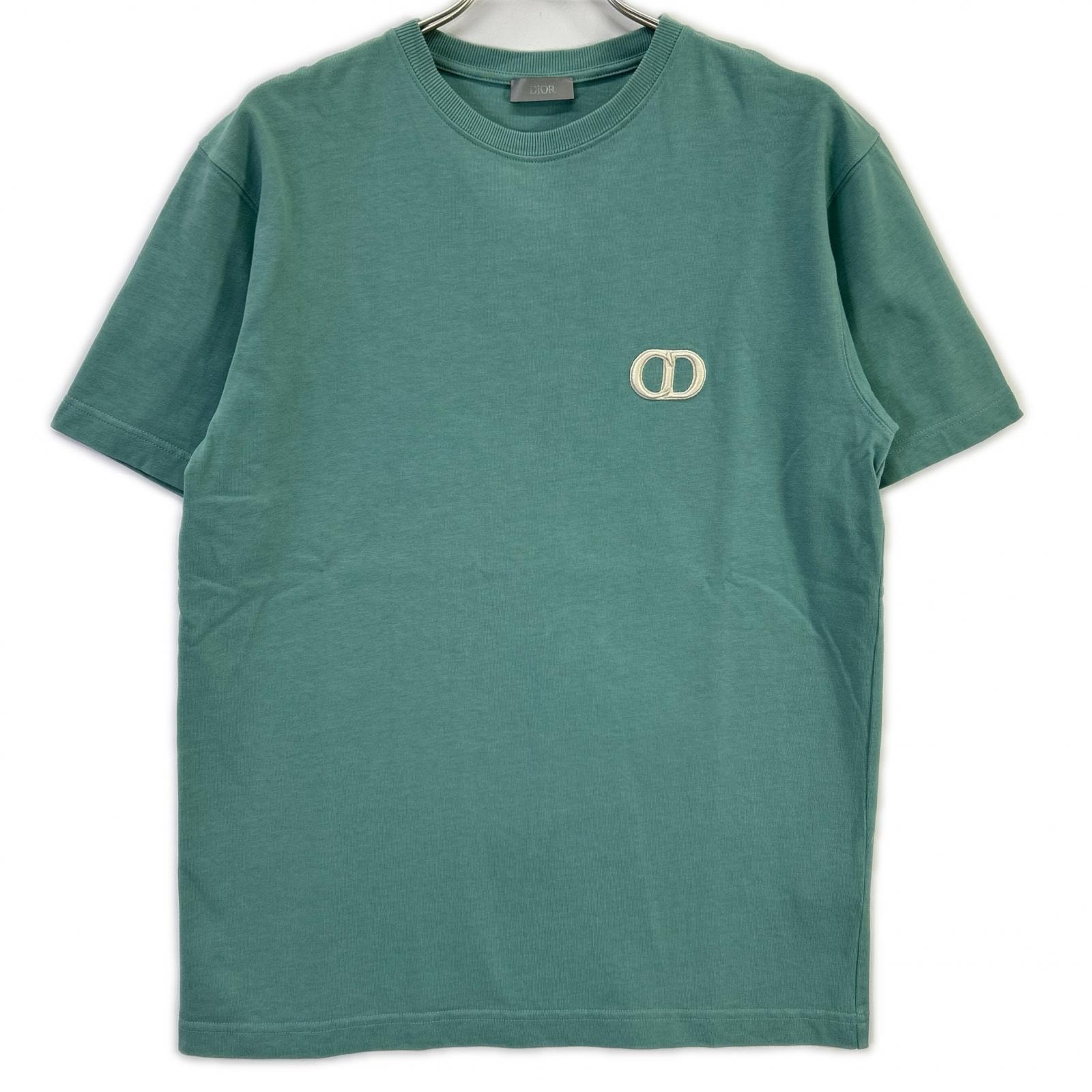 ディオール 943J605A0554 グリーン CDロゴ コットン Tシャツ S