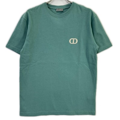 ディオール 943J605A0554 グリーン CDロゴ コットン Tシャツ S