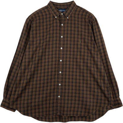 古着 ラルフローレン Ralph Lauren CLASSIC FIT 長袖 ボタンダウンチェックシャツ メンズXXL相当/eaa643456