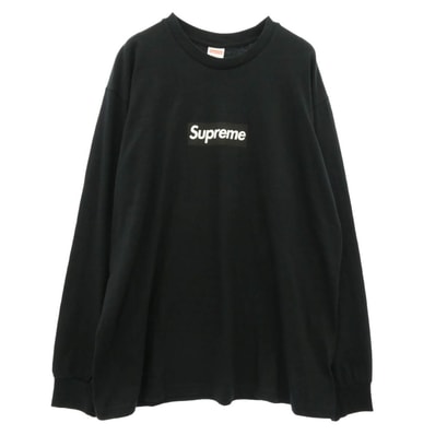 Supreme シュプリーム カットソー 20AW Box Logo L/S Tee ボックスロゴ ロング 長袖 Tシャツ ロンT ブラック ブラック系 L【中古】